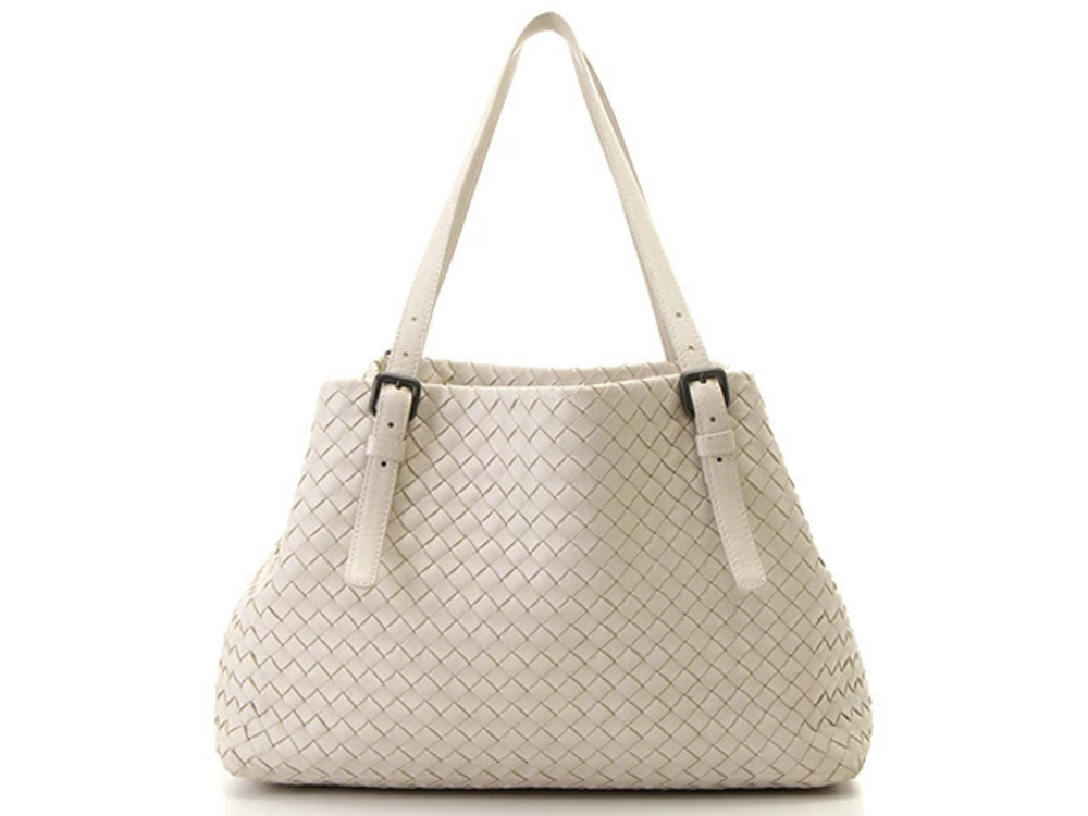 BOTTEGA VENETA Intrecciato Tote Bag Ivory White Calfskin